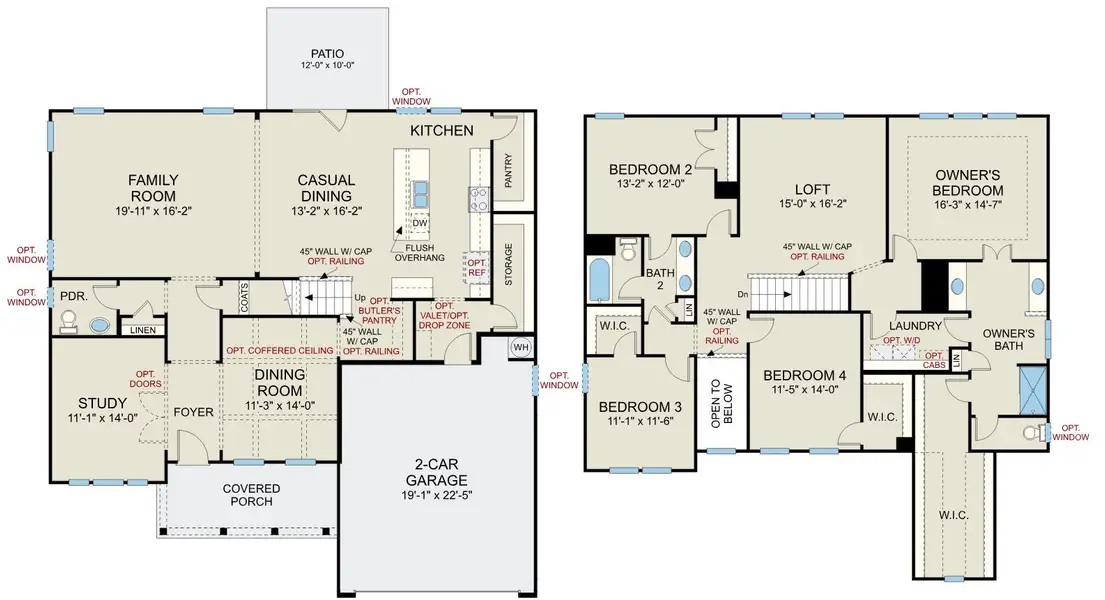 2D floor plan layout of this home in Knightdale Station, Knightdale, NC (Image 3).