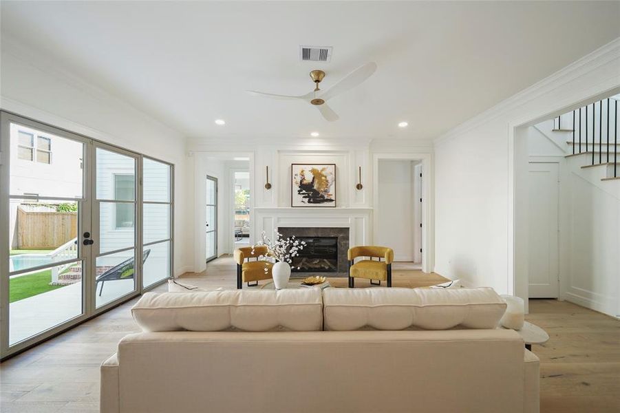 A picturesque view of the living area from the kitchen.