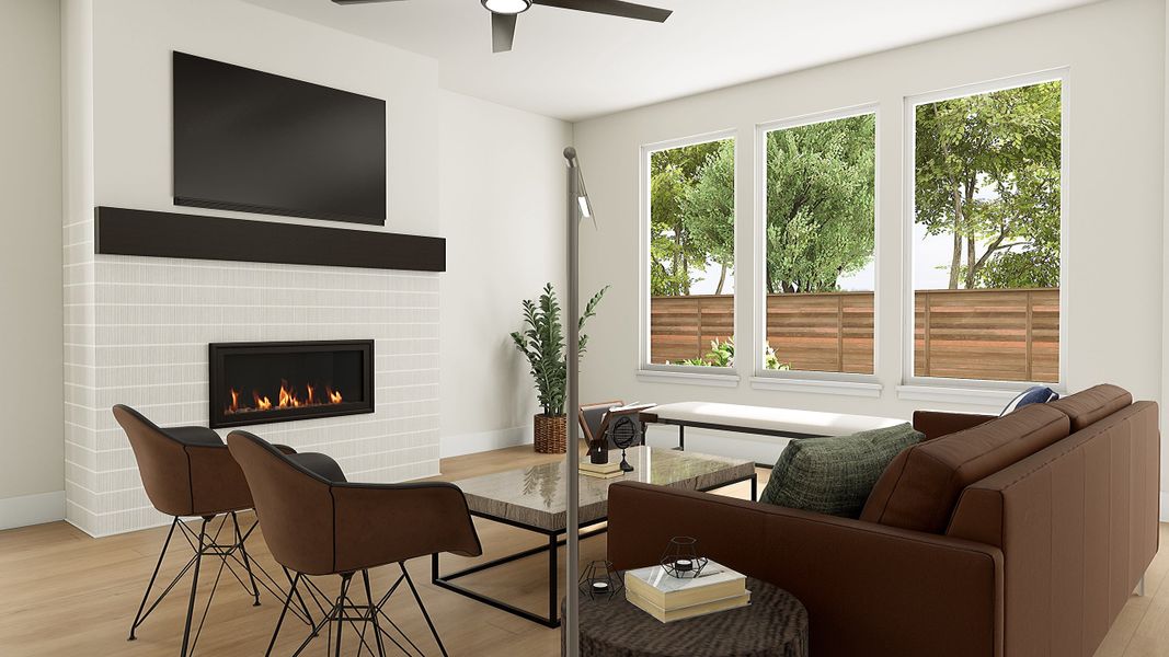 Representative furnished interior of a home built from the Bailey by Tri Pointe Homes in The Meadows, Denton (Image 5).