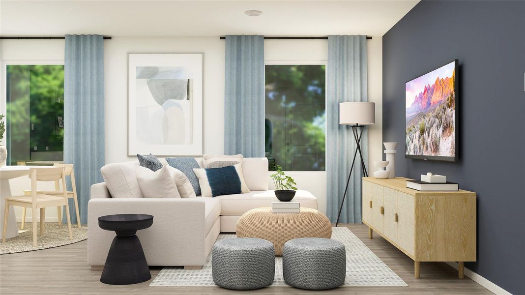 Furnished interior view inside a new home in Santa Fe Village, Cleveland (Image 4). Furnished interior view inside a new home in Santa Fe Village, Cleveland (Image 4).