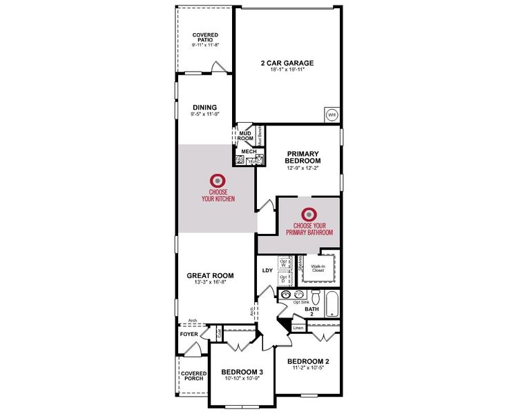 2D floor plan layout of this home in Treeline, Justin, TX (Image 3).