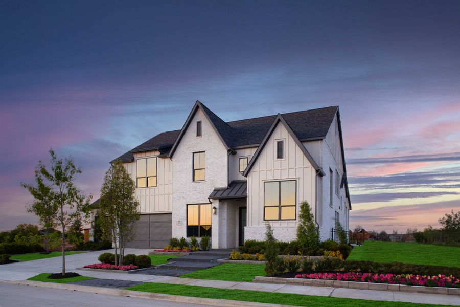 Representative exterior photo of a completed home built from the Lakeway - SH 5414 by Shaddock Homes in Grand Oaks at Green Meadows - 70', Celina, TX (Image 24). Representative exterior photo of a completed home built from the Lakeway - SH 5414 by Shaddock Homes in Grand Oaks at Green Meadows - 70', Celina, TX (Image 24).