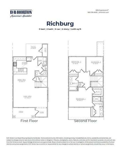 2D floor plan layout of this home in Garbon Fields, Summerville, SC (Image 5).