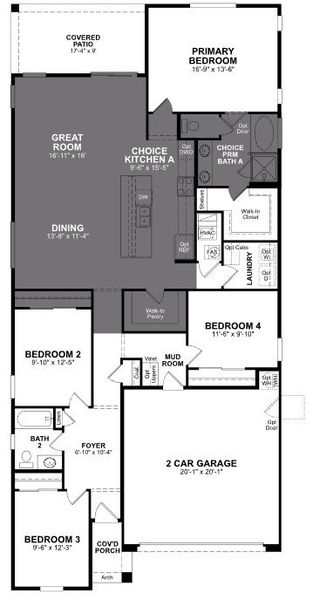 2D floor plan layout of this home in Bethany Grove, Glendale, AZ (Image 5).