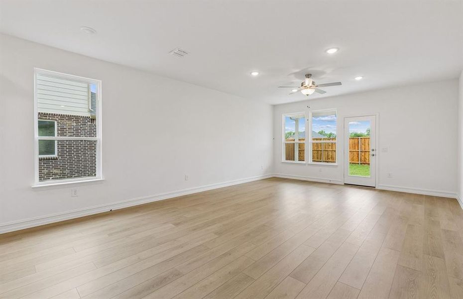 Gathering room with large windows