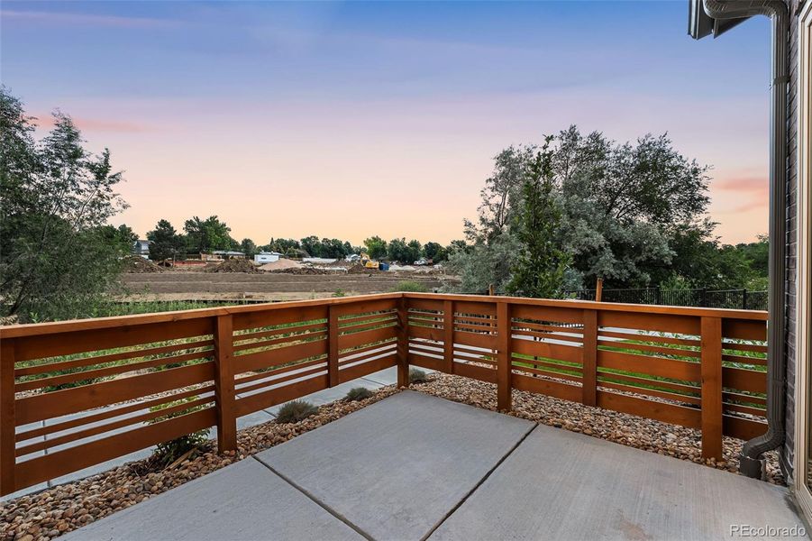 Exterior details and patio area of a home in HillCrest Terrace at Pathway Park, Arvada (Image 29).