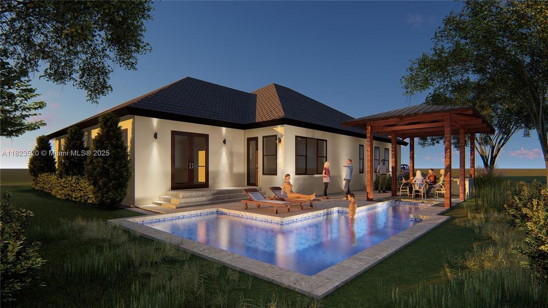 Exterior details and patio area of a home in , Miami Springs (Image 3).