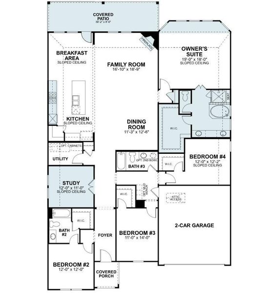 2D floor plan layout of this home in Lone Star Landing, Montgomery, TX (Image 3). 2D floor plan layout of this home in Lone Star Landing, Montgomery, TX (Image 3).