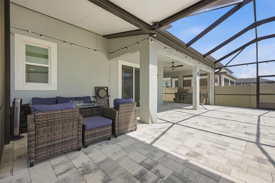 Exterior details and patio area of a home in Whispering Oaks Preserve, Wesley Chapel (Image 31). Exterior details and patio area of a home in Whispering Oaks Preserve, Wesley Chapel (Image 31).