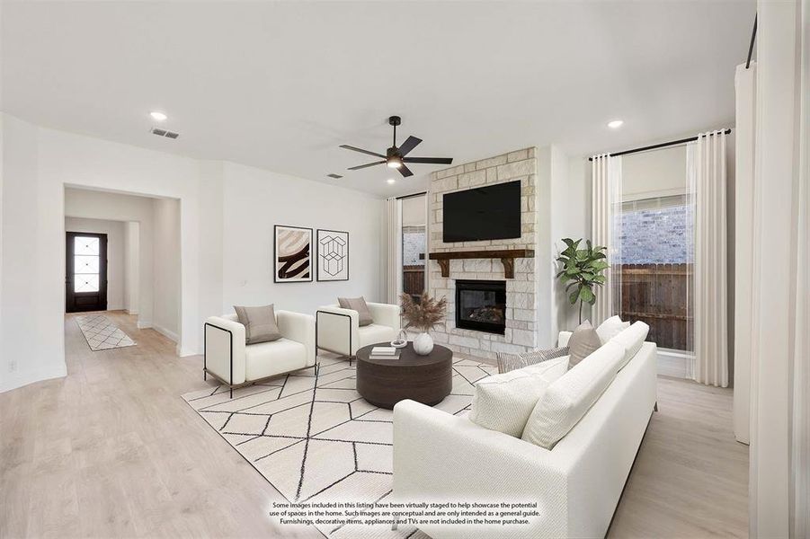 Furnished interior view inside a new home in Ridge Ranch Classic 60, Mesquite (Image 11).