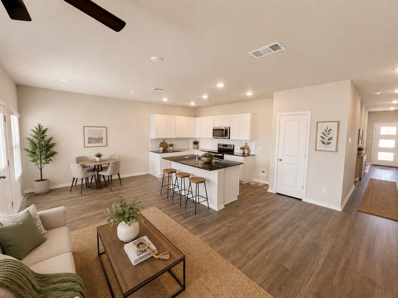 Open Concept Family Room - Virtually Staged