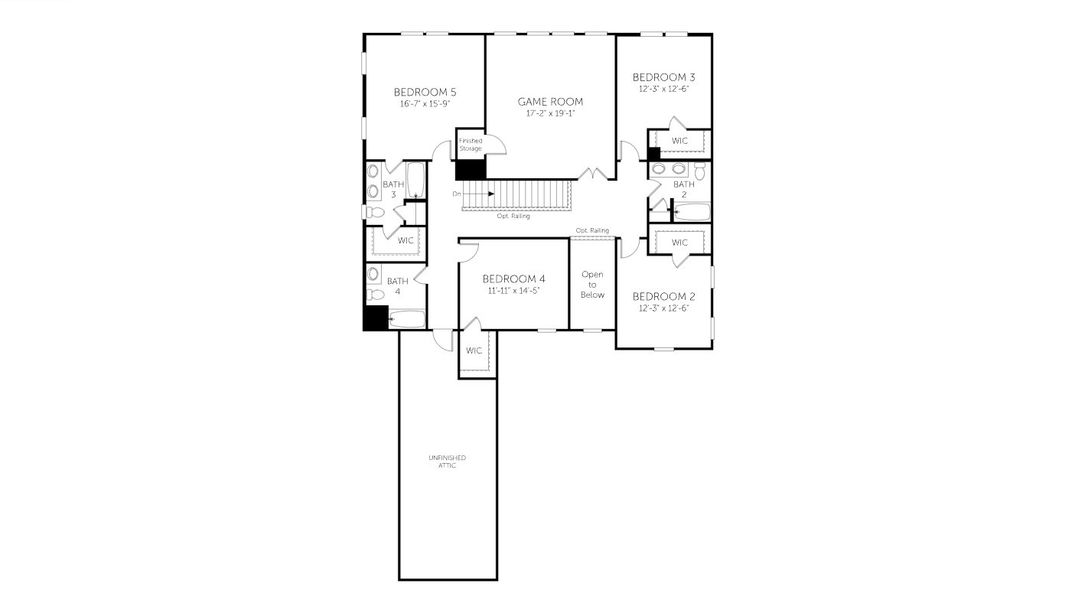 2D floor plan layout for the Juniper - 17947 by Dream Finders Homes in Garrett Farms, Thompson's Station, TN (Image 6).