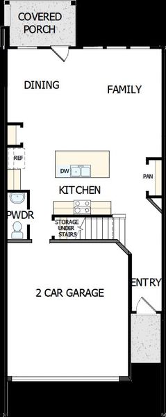 2D floor plan layout of this home in Westview Towns, Waxhaw, NC (Image 2).