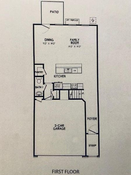2D floor plan layout of this home in East Park Village, Kennesaw, GA (Image 5).