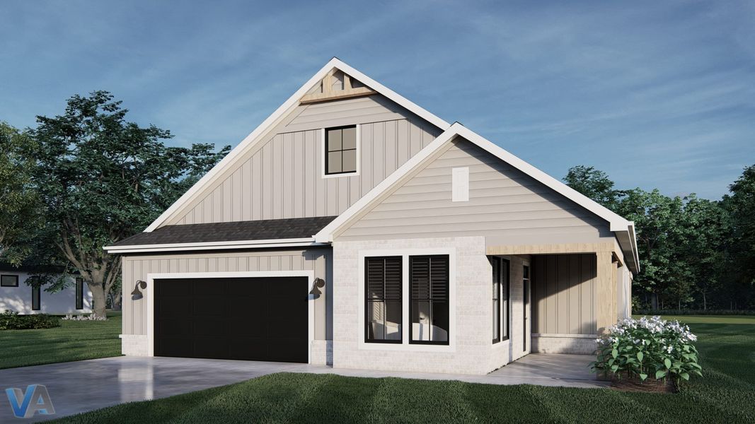 Representative exterior photo of a completed home built from the Verona by Perfection Builders in The Courtyards at Cornerstone, Andover, KS (Image 4).