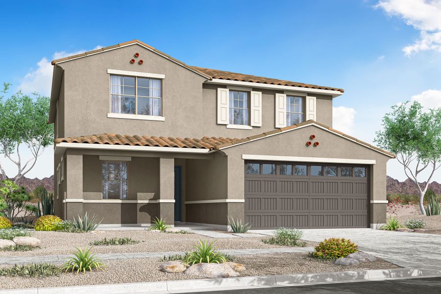 Representative exterior photo of a completed home built from the Sienna by Mattamy Homes in Tyler Ranch, Buckeye, AZ (Image 23).