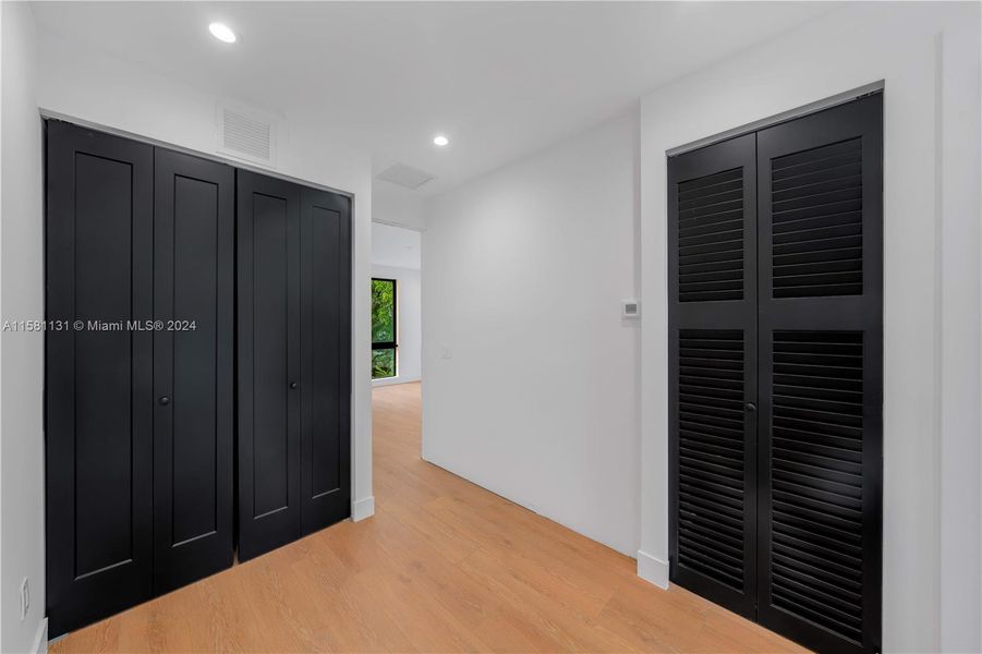 Laundry closet in upstairs hallway