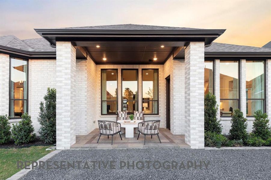 Exterior details and patio area of a home in Wildflower Ranch, Dish (Image 3).