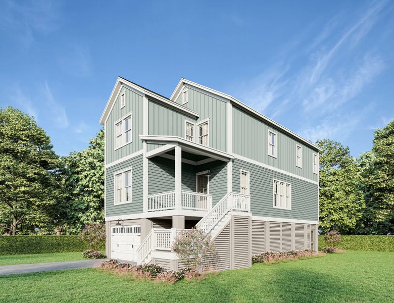 Representative exterior details of a home built from the Capri by Hunter Quinn Homes in Dorchester County Homes, North Charleston (Image 3).
