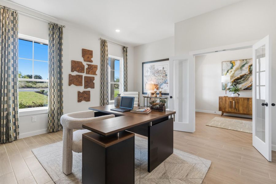Representative furnished interior of a home built from the Lubbock by First America Homes in Villas Las Flores, Floresville (Image 28).