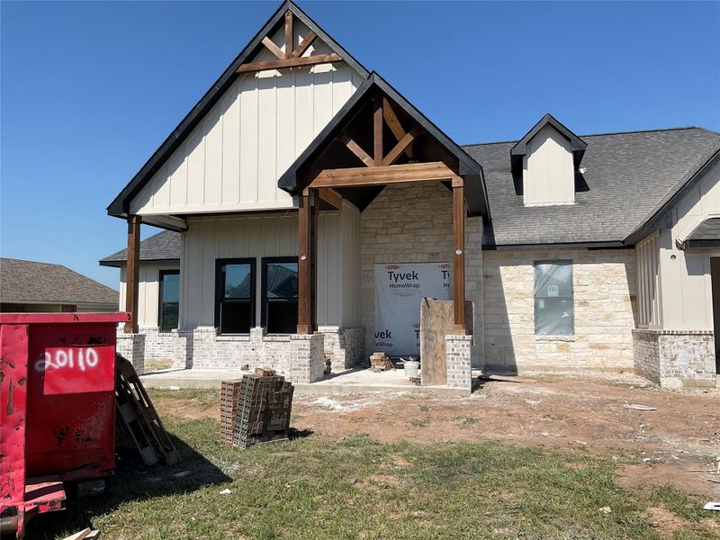 In-progress construction of a new home in , Angleton, TX (Image 1).