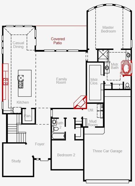 2D floor plan layout of this home in The Meadows at Imperial Oaks 60', Conroe, TX (Image 3). 2D floor plan layout of this home in The Meadows at Imperial Oaks 60', Conroe, TX (Image 3).