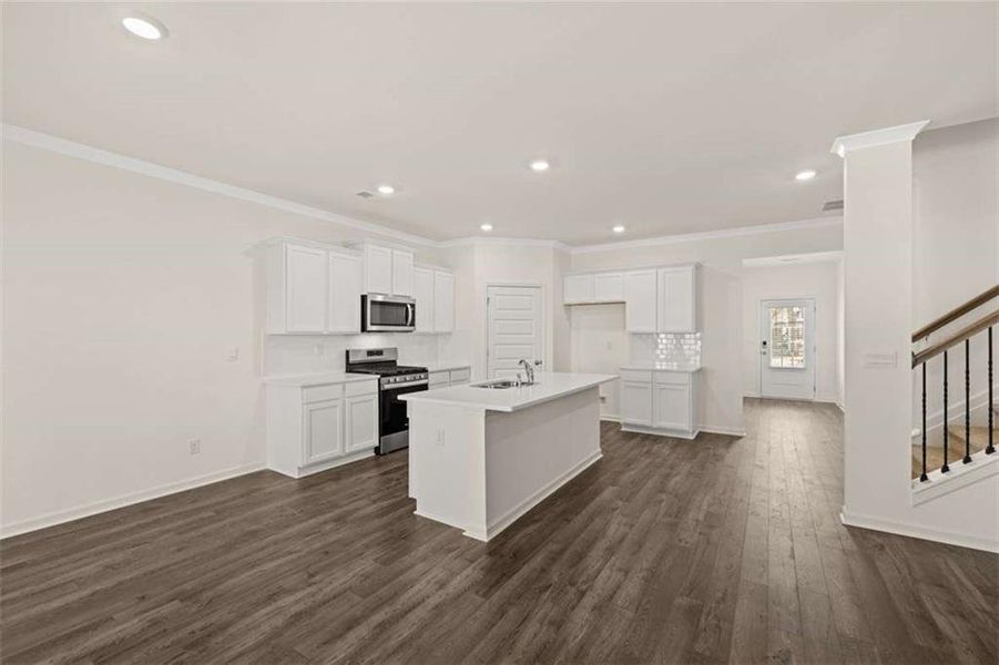 Furnished interior view inside a new home in Independence, Loganville (Image 3). Furnished interior view inside a new home in Independence, Loganville (Image 3).