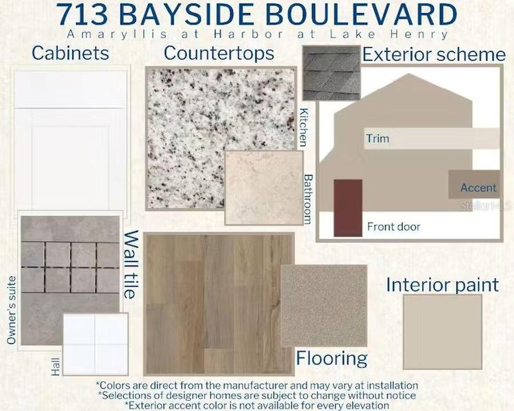 Sample of building materials used in homes in Harbor at Lake Henry - Single-Family Homes, Winter Haven (Image 4). Sample of building materials used in homes in Harbor at Lake Henry - Single-Family Homes, Winter Haven (Image 4).
