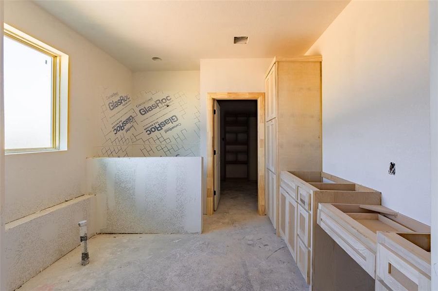 Bathroom with concrete floors