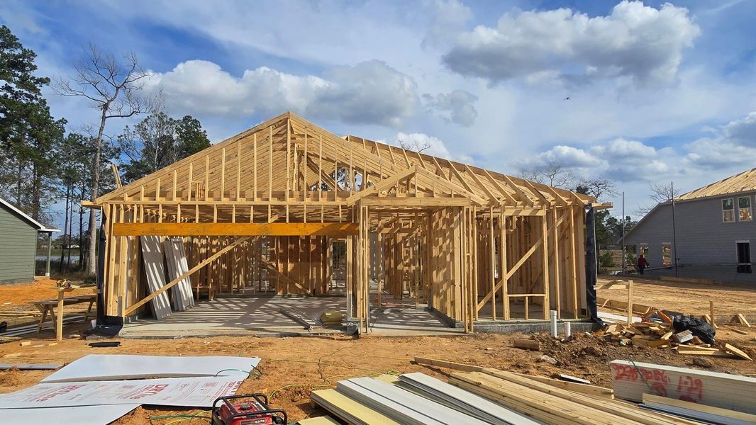 In-progress construction of a new home in Lakes at Crockett Martin, Conroe, TX (Image 19).