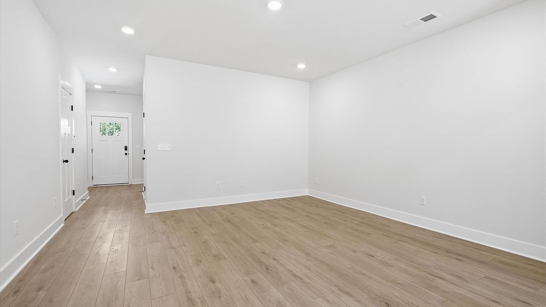Hardwood flooring and high standards define this vibrant family room ideal for everyday living at the Marion Square community Hardwood flooring and high standards define this vibrant family room ideal for everyday living at the Marion Square community