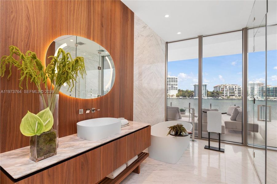 Furnished interior view inside a new home in , Miami (Image 12).