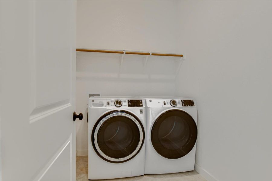 A dedicated laundry space provides practical, convenient utility. A dedicated laundry space provides practical, convenient utility.