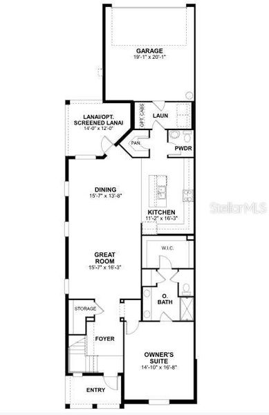 2D floor plan layout of this home in Palmera at Wellen Park, Venice, FL (Image 2).