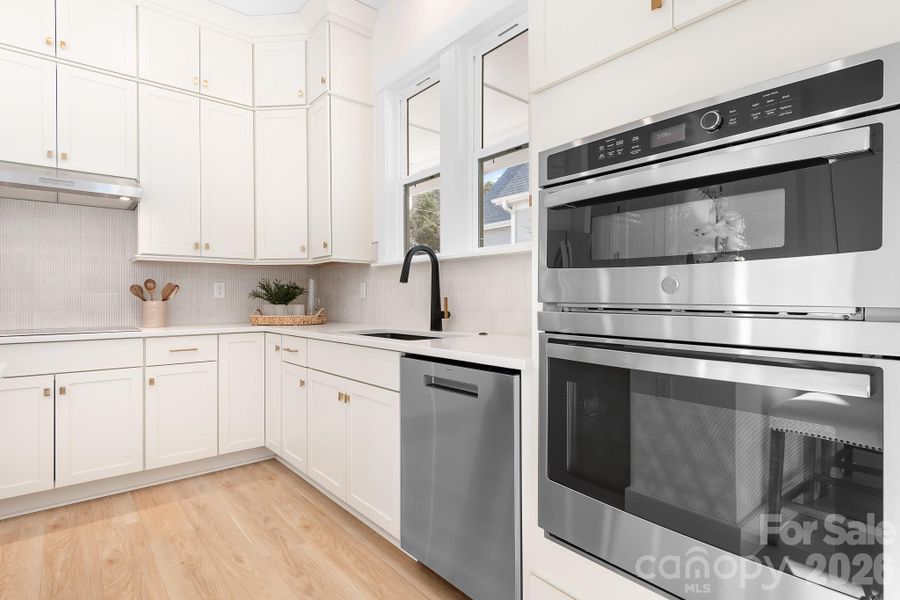 GE Wall Oven & Microwave & Large Basin Kohler Sink