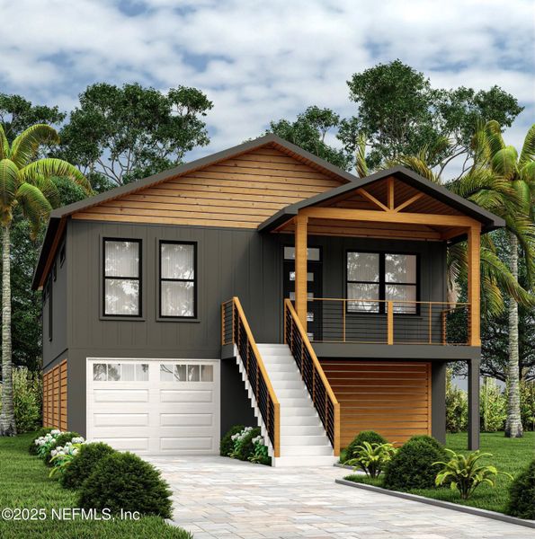 Front exterior of a new home in , St. Augustine, FL, highlighting curb appeal (Image 1). Front exterior of a new home in , St. Augustine, FL, highlighting curb appeal (Image 1).