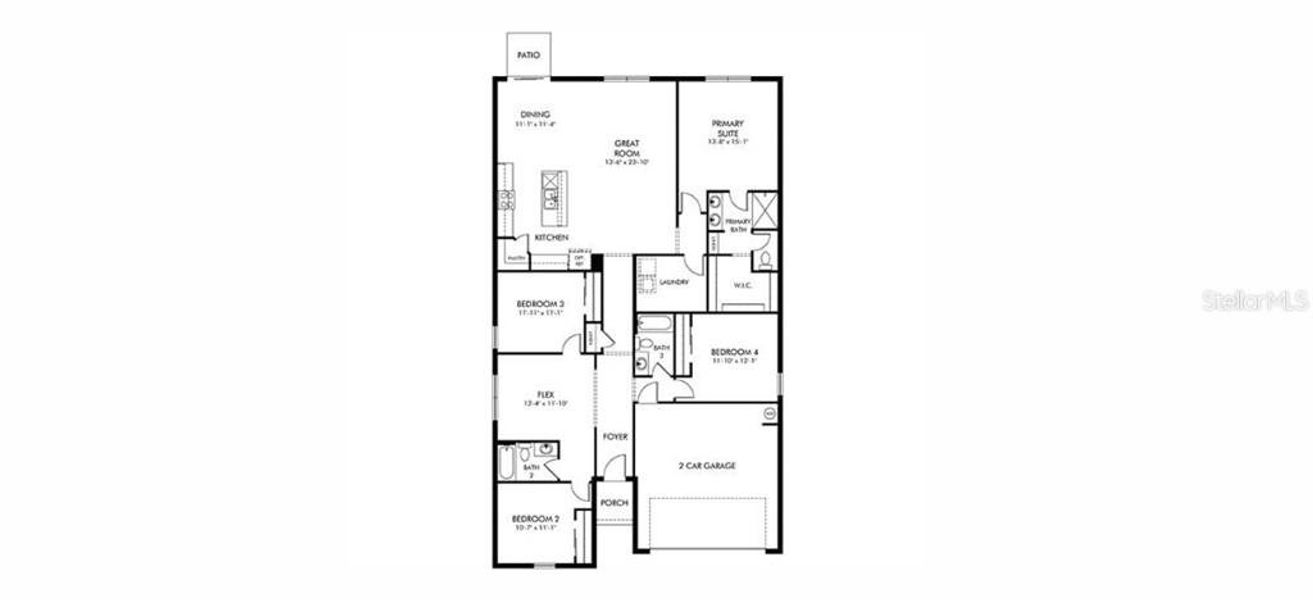 2D floor plan layout of this home in The Grove at Stuart Crossing - Classic Series, Bartow, FL (Image 2). 2D floor plan layout of this home in The Grove at Stuart Crossing - Classic Series, Bartow, FL (Image 2).