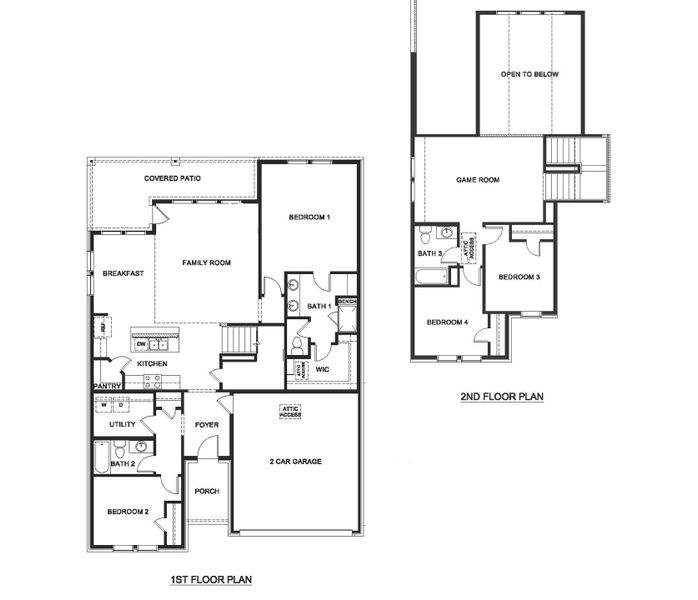 2D floor plan layout for the Copaiba by D.R. Horton in Silverado, Aubrey, TX (Image 3).