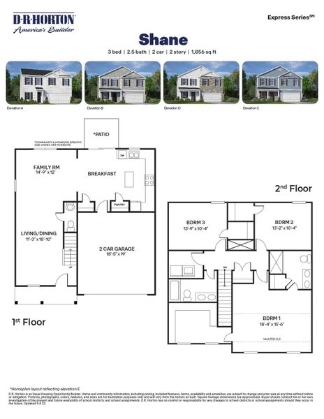 2D floor plan layout for the SHANE by D.R. Horton in Ridge Pointe, Trinity, NC (Image 3). 2D floor plan layout for the SHANE by D.R. Horton in Ridge Pointe, Trinity, NC (Image 3).