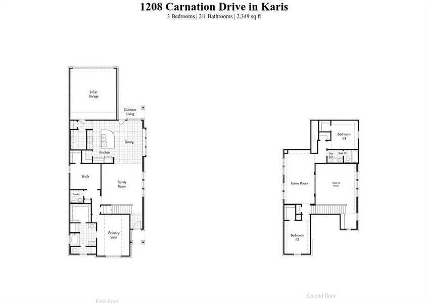 2D floor plan layout of this home in Karis, Crowley, TX (Image 2). 2D floor plan layout of this home in Karis, Crowley, TX (Image 2).