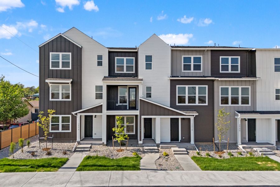 Front exterior of a new home in Berkeley Villas, Denver, CO, highlighting curb appeal (Image 1). Front exterior of a new home in Berkeley Villas, Denver, CO, highlighting curb appeal (Image 1).