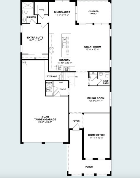 2D floor plan layout of this home in Horizon Isle, Winter Garden, FL (Image 2).