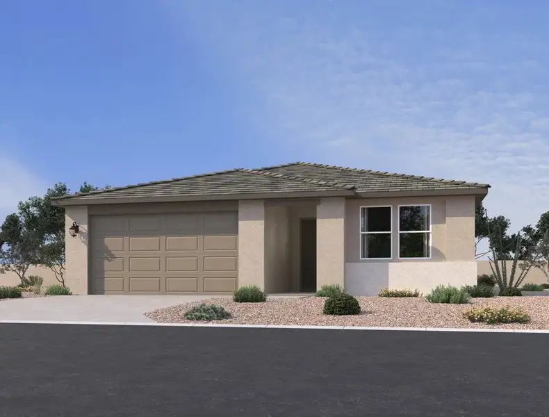 Front exterior of a home in the Skyline Village community, located in San Tan Valley, AZ (Image 8).