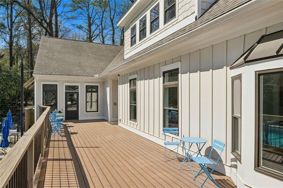 Exterior details and patio area of a home in Parkside at Mason Mill, Decatur (Image 22).