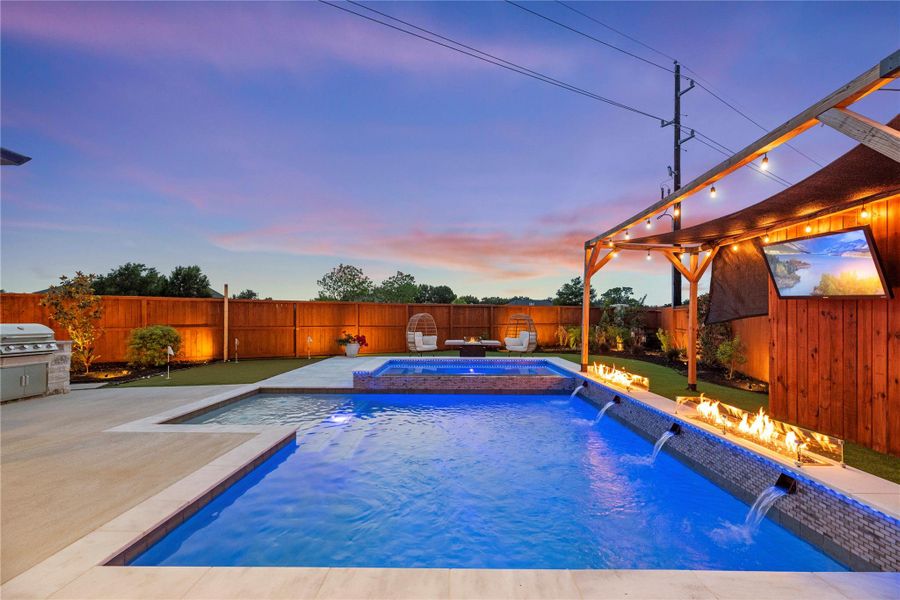 Exterior details and patio area of a home in Towne Lake 45', 50', 80', Cypress (Image 28).
