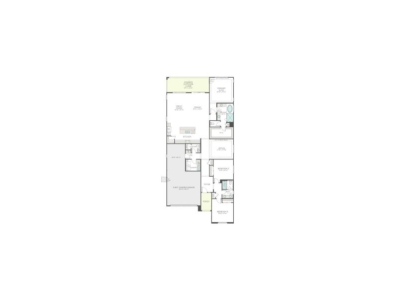 2D floor plan layout for the Juniper Plan 40-7 by Tri Pointe Homes in Soleo, San Tan Valley, AZ (Image 5).