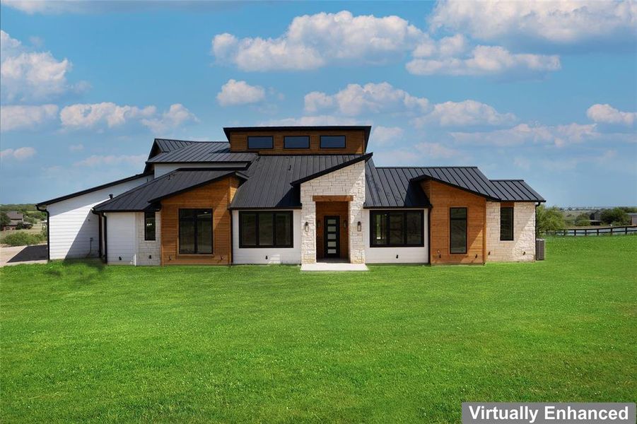 Front exterior of a new home in , Ponder, TX, highlighting curb appeal (Image 1).