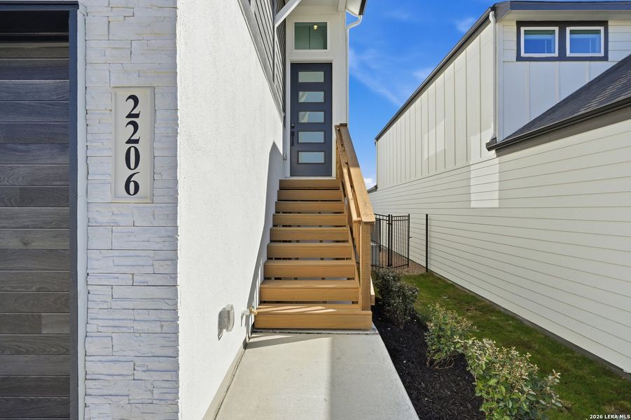 Exterior details and patio area of a home in Prominence Urban, San Antonio (Image 22). Exterior details and patio area of a home in Prominence Urban, San Antonio (Image 22).