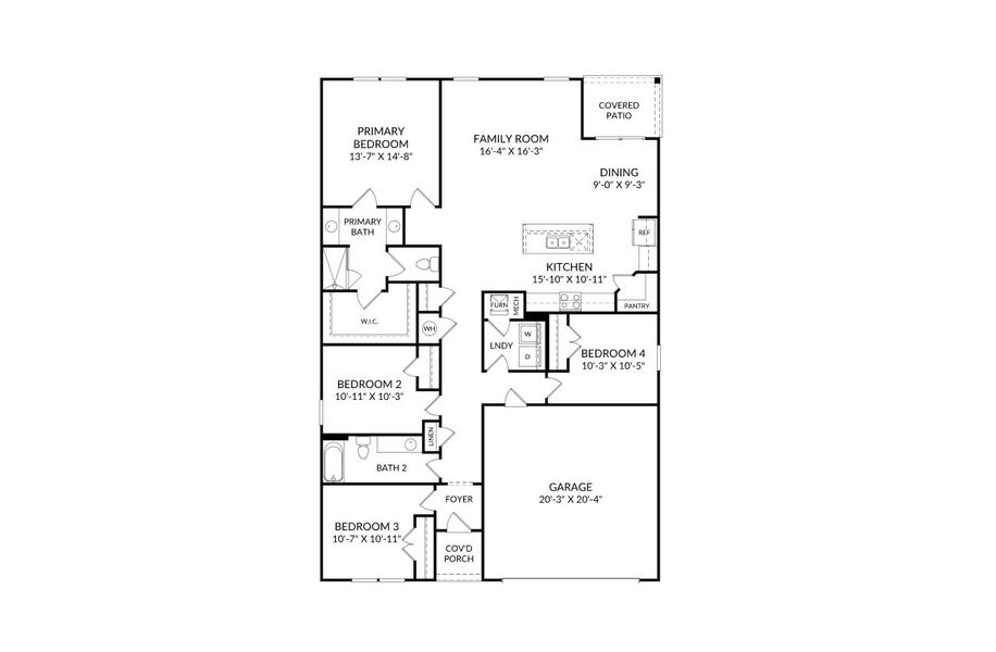 2D floor plan layout for the The Juniper II by Stanley Martin Homes in River Oaks, Locust Grove, GA (Image 3). 2D floor plan layout for the The Juniper II by Stanley Martin Homes in River Oaks, Locust Grove, GA (Image 3).
