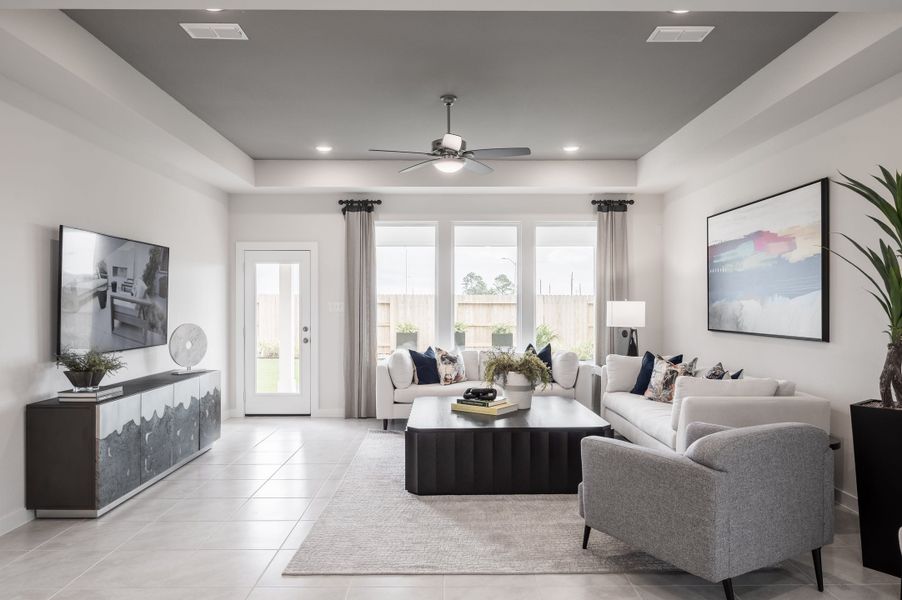 Representative furnished interior of a home built from the Caddo by Tri Pointe Homes in Mason Woods, Cypress (Image 39).